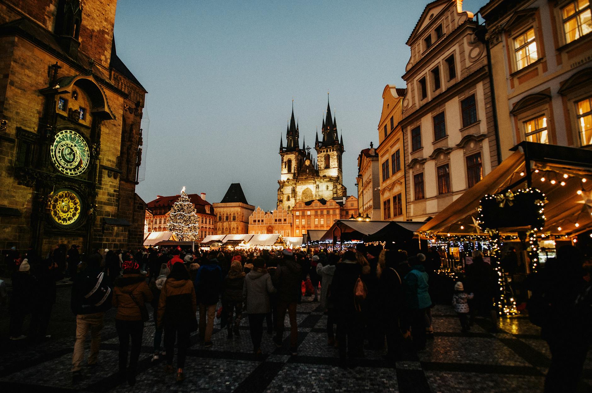 Prague Christmas markets light up the Old Town during Advent season
