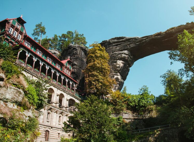 Pravčická Brána natural sandstone arch in Bohemian Switzerland National Park