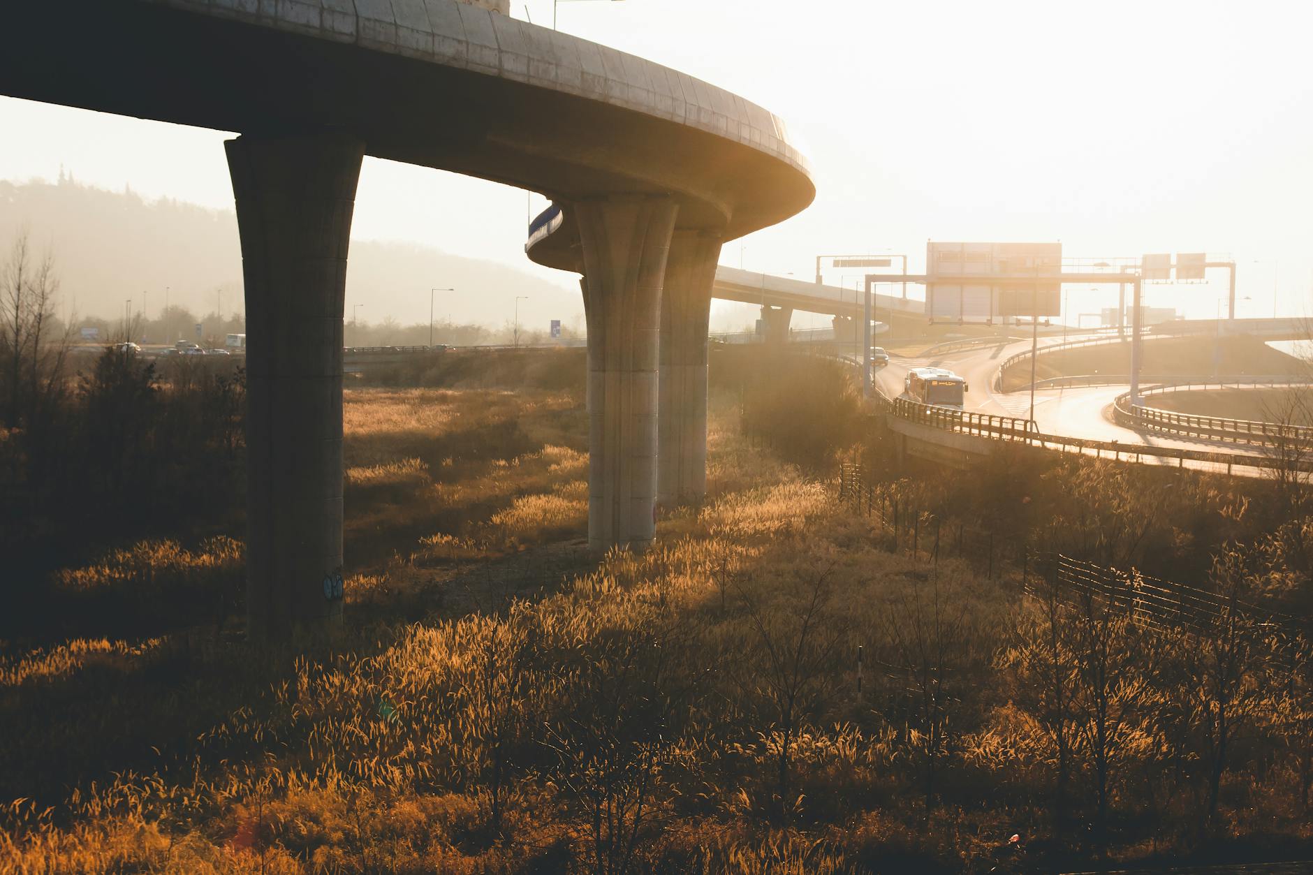 Czech highway through scenic landscape — modern motorway connecting Czech cities