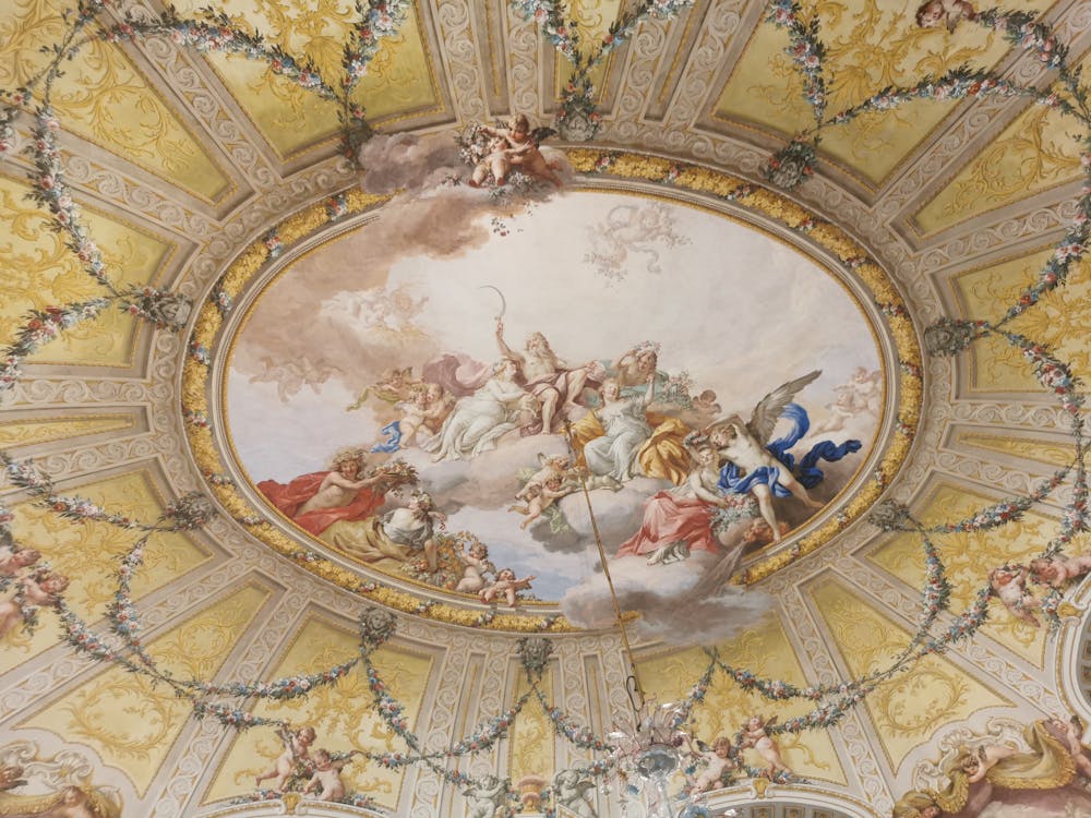 Baroque frescoed ceiling inside Archbishop's Palace in Kroměříž