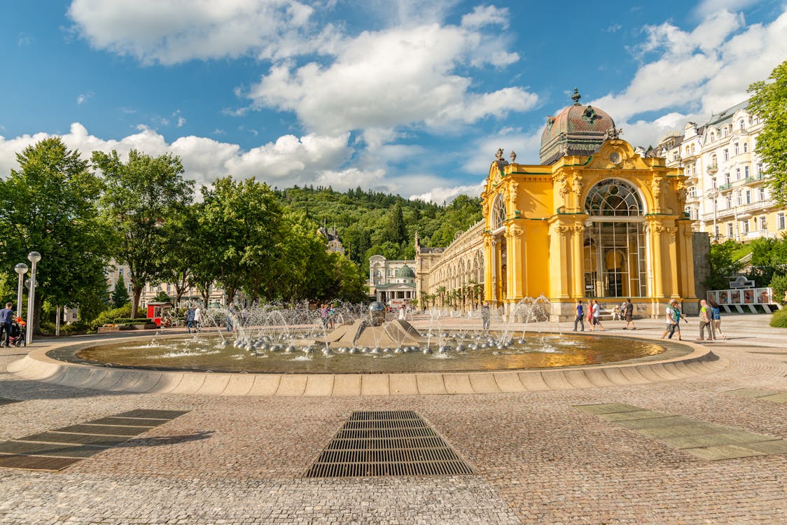 The Singing Fountain and Spa Colonnade in Mariánské Lázně, Czech Republic