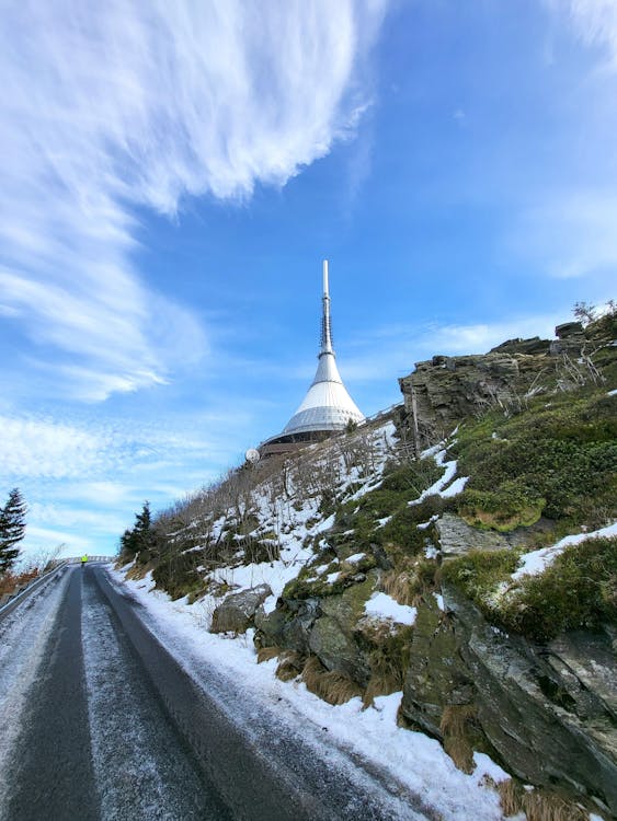 Road on Ještěd mountain Czech Republic