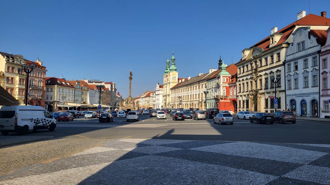 Pilsen Republic Square St Bartholomew Cathedral Czech Republic spring
