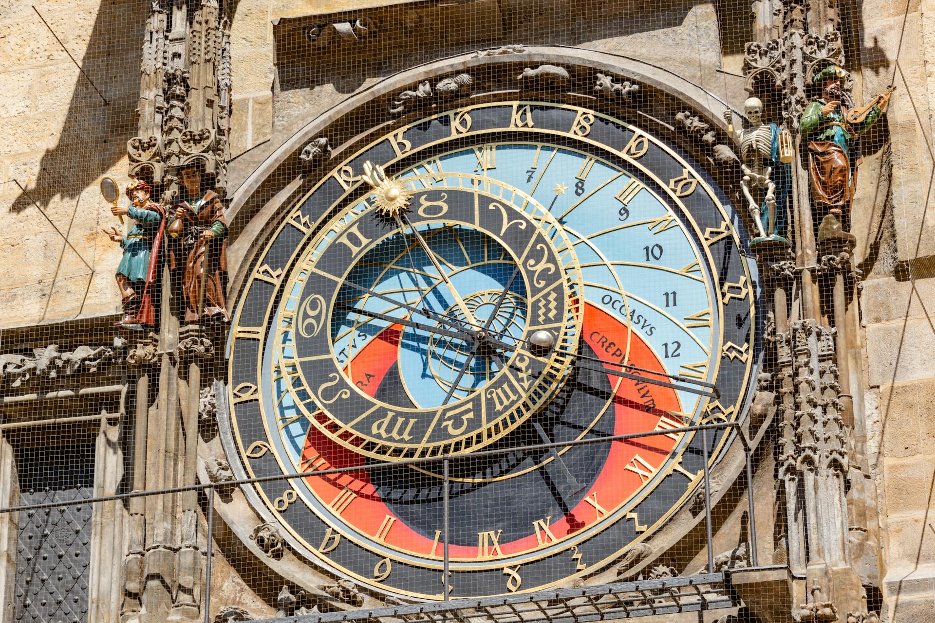 Historic Astronomical Clock in Prague Old Town Square