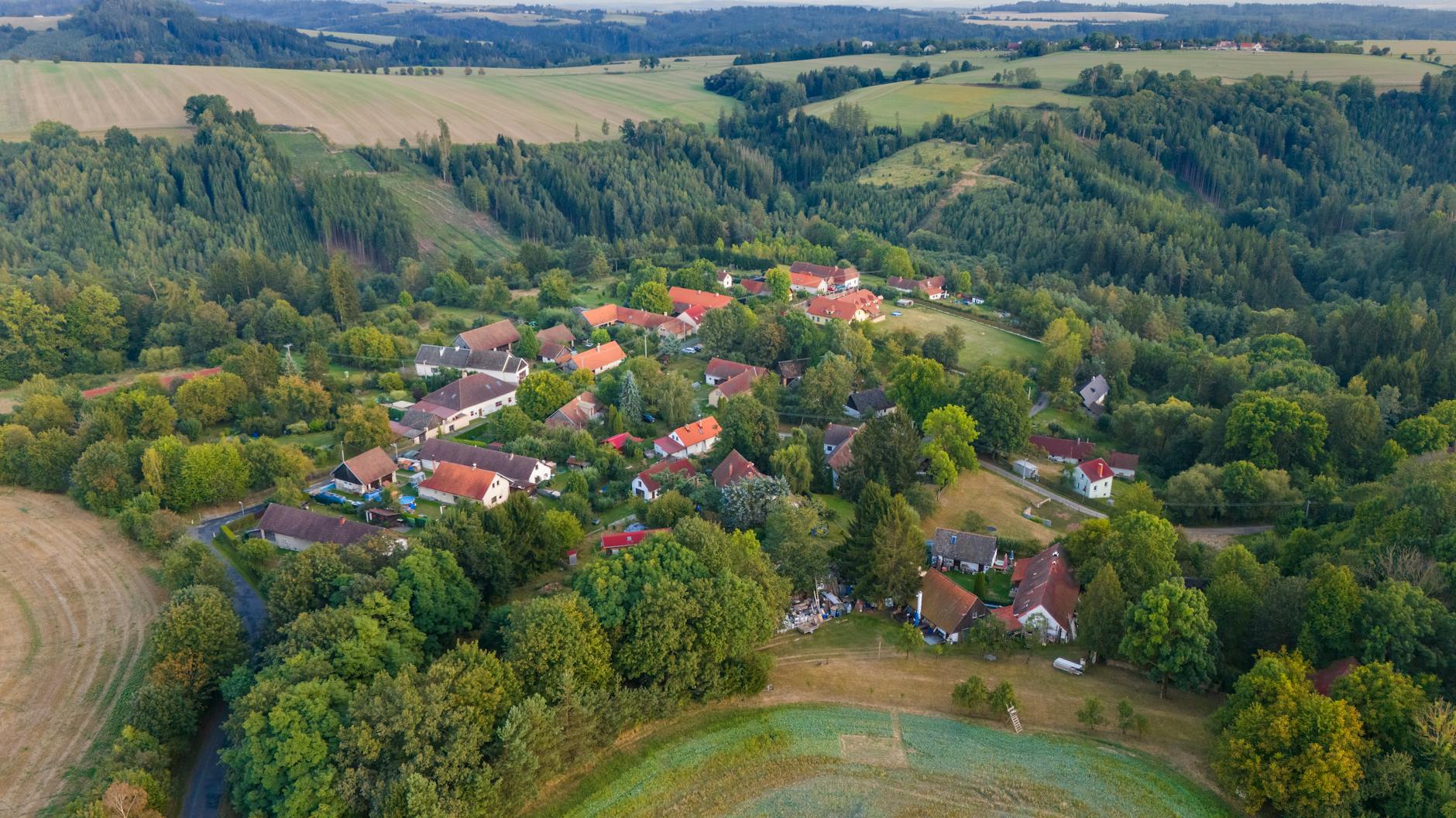 Holašovice historical village with folk Baroque farmsteads around village green