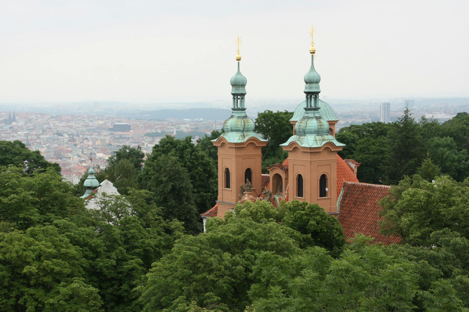 Zelená Hora Baroque pilgrimage church of Saint John of Nepomuk surrounded by trees